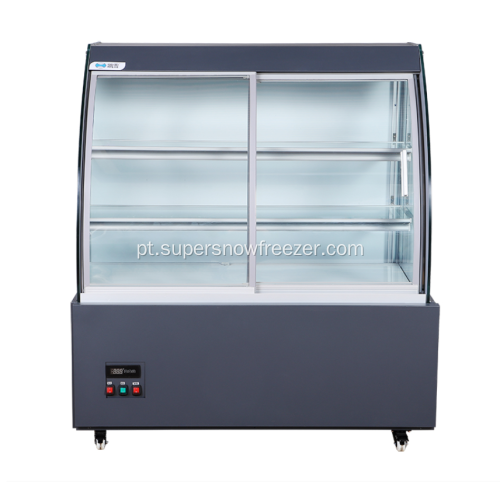 Vitrine de refrigerador de vidro curvado frontal aberta